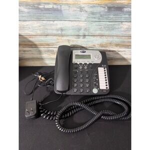 AT&T 992 2-Line Corded Speakerphone System Black Silver Multi-Line Desk Phone